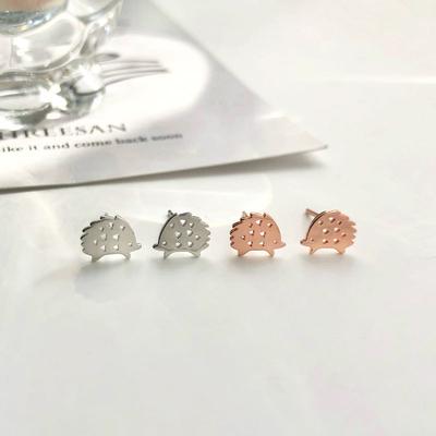 Cute Cute Little Hedgehog Earrings Small Animal Earrings Small Temperament Simple Design New Style