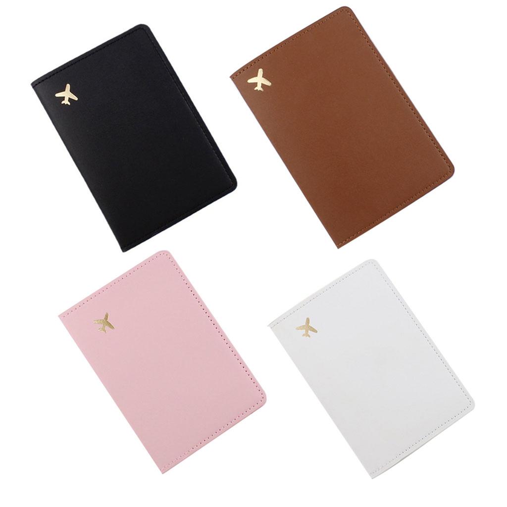 Simple Passport Holder Cover Wallet Blocking PU Card for Case Travel Document Organizer Storage with Vaccine Card Slot A
