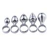 Metallic Pull Ring Butt Plug Beginner's Entry Anal Expansion G-Spot Anus Toys for Men and Women