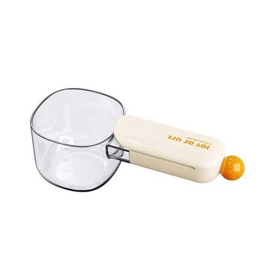 Pet Food Measuring Spoon with Scale Bag Sealing Clip Multi-functional Rice