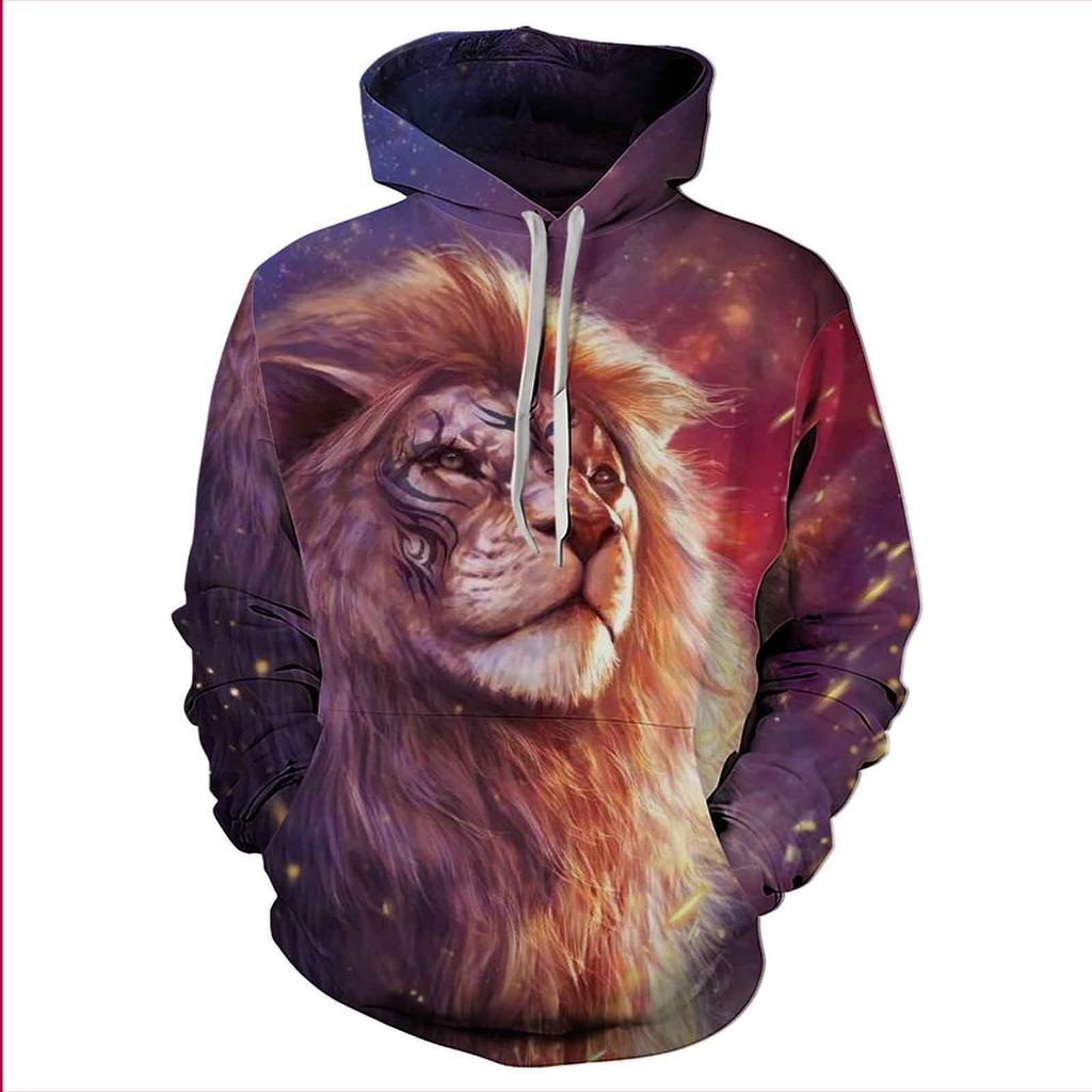 European and American new sweatshirt, tiger personality, 3D digital print casual sports hoodie, hoodie sweatshirt
