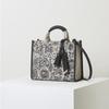 Navy Flower Embroidery Jacquard Small Tote Bag Dcba2f654n2