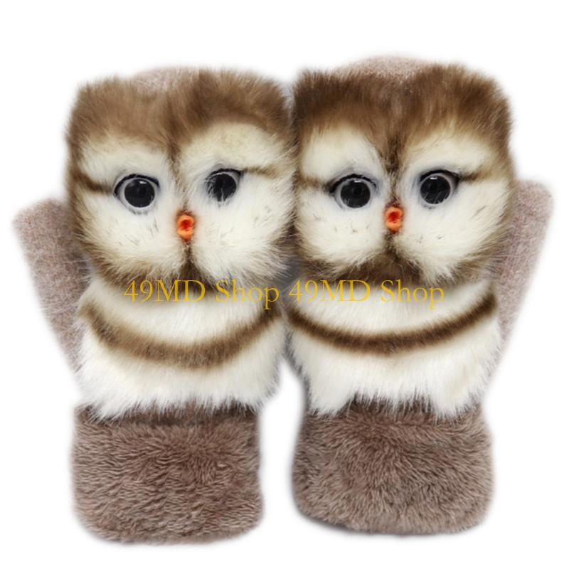 49MD Cartoon Gloves Kids Plush Gloves Mitts kid Gloves Animal Knit Gloves Winter Mittens Children Gloves
