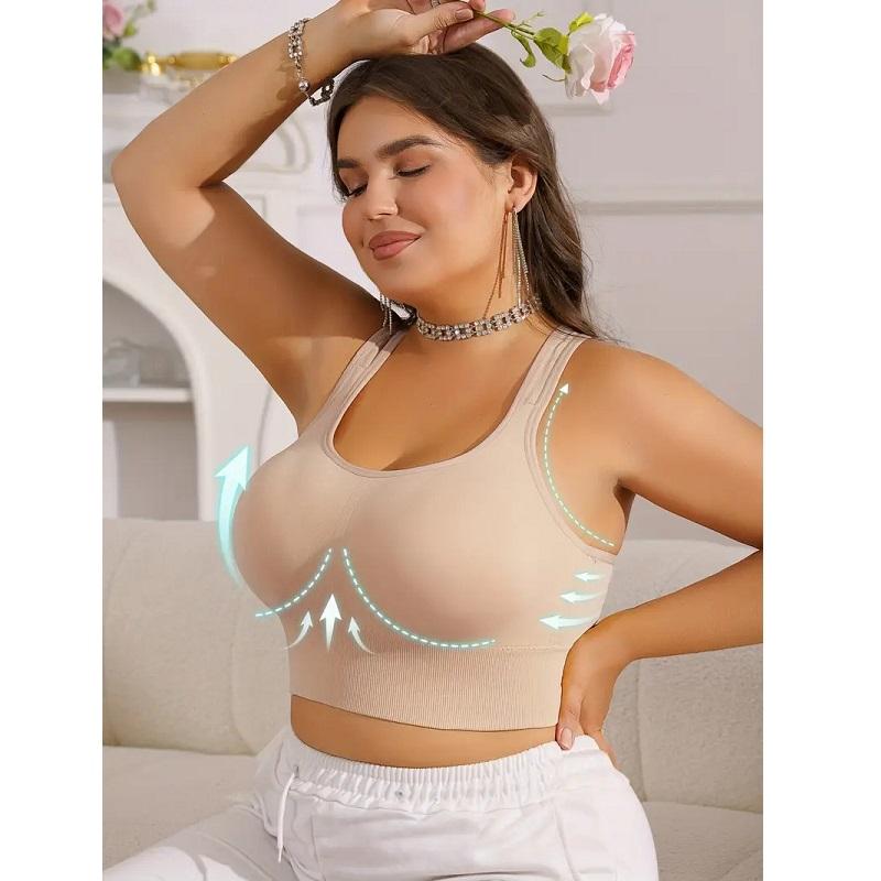 Sport-BHs für Damen Push-up Stoßdämpfend Lauf-BH Große Größen Tank-Stil Bügelfreie BHs Para Mujer Bralette