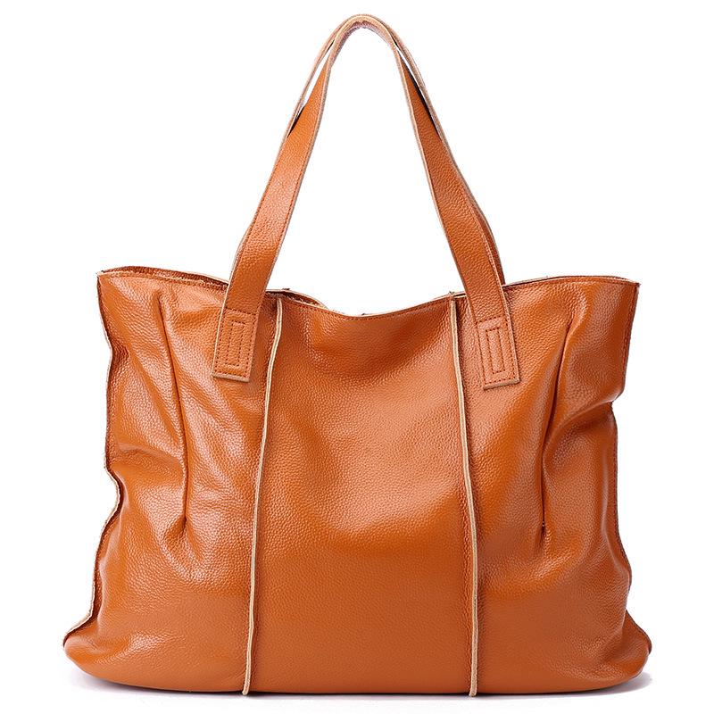 New Top Layer Cowhide Shoulder Bag Niche Tote Bag Large Capacity Jurgen Leather Women's Bag