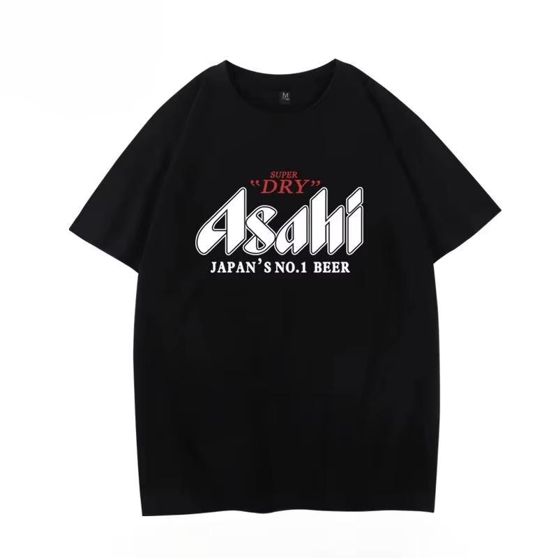 2026 Summer New Asahi Beer Tshirt Asahi Beer Shortsleeved Japanese Loose Summer Men and Women Couple Casual Sports Top