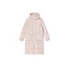 Solid Color Simple Casual Long Hooded Down Jacket Women Outerwear Misty-Pink F11W249906F-LP