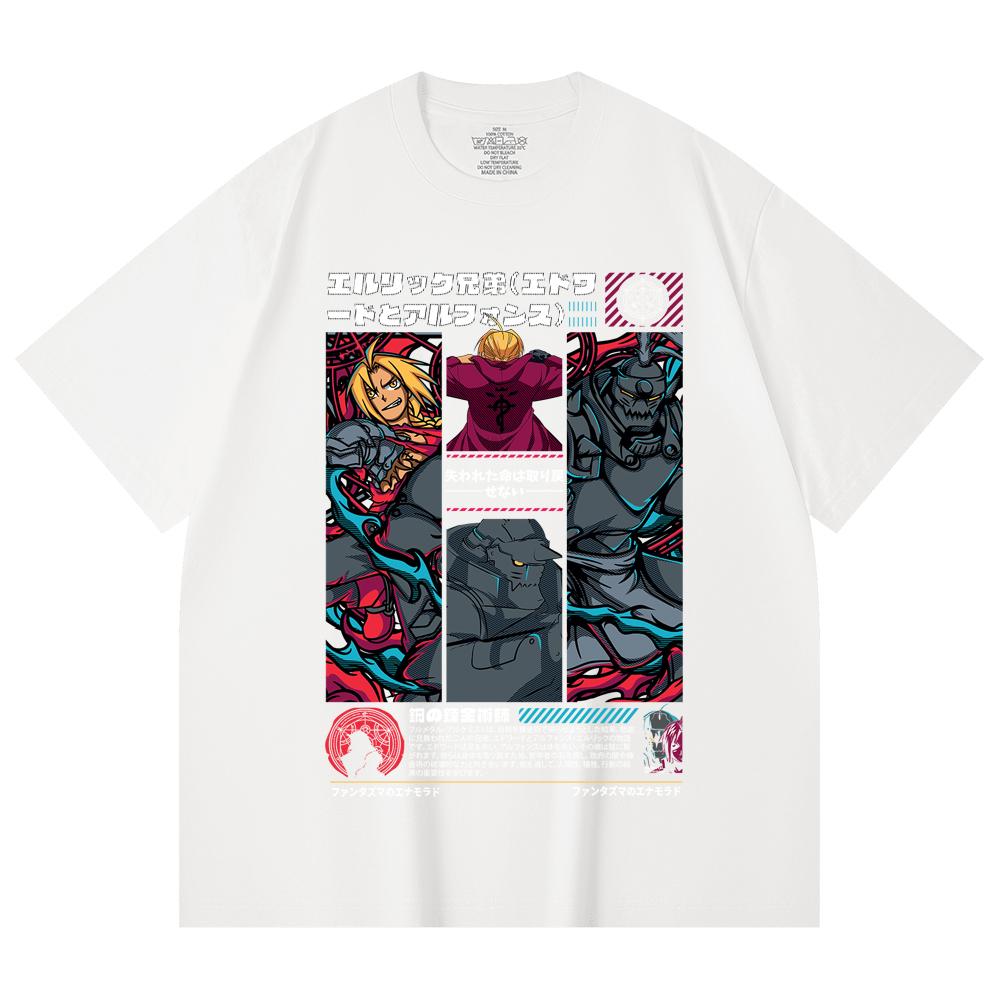 230 Gsm 100% Cotton Fullmetal Alchemist V3 Print Unisex Heavy Cotton T Shirt