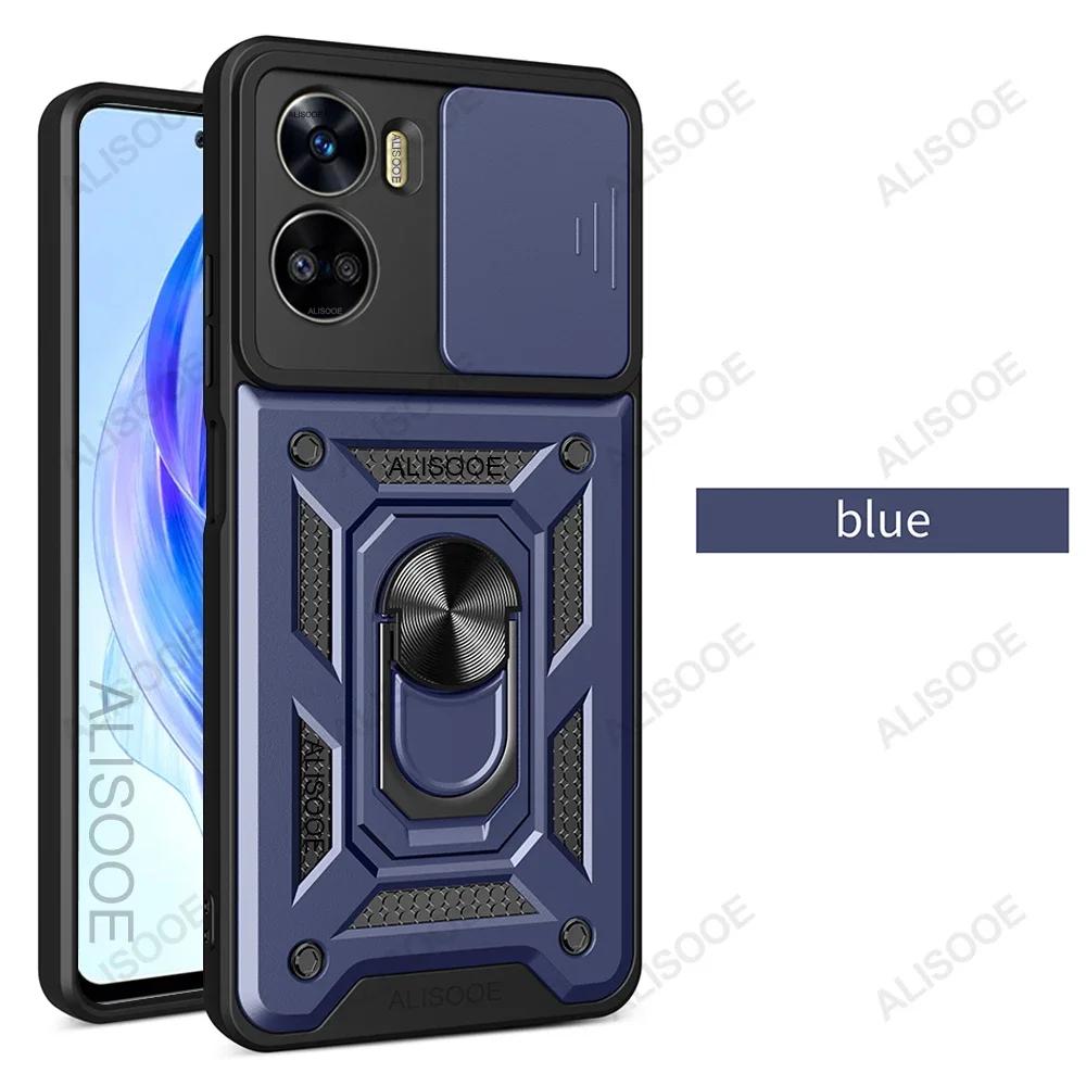 

Armor Capa для Honor 90 Lite X7B X8B X9B Case Slide Camera Lens Ring Stand Cover для Honor X7B X8B X9B 90 Lite Протиударний чохол For Honor X9B синій