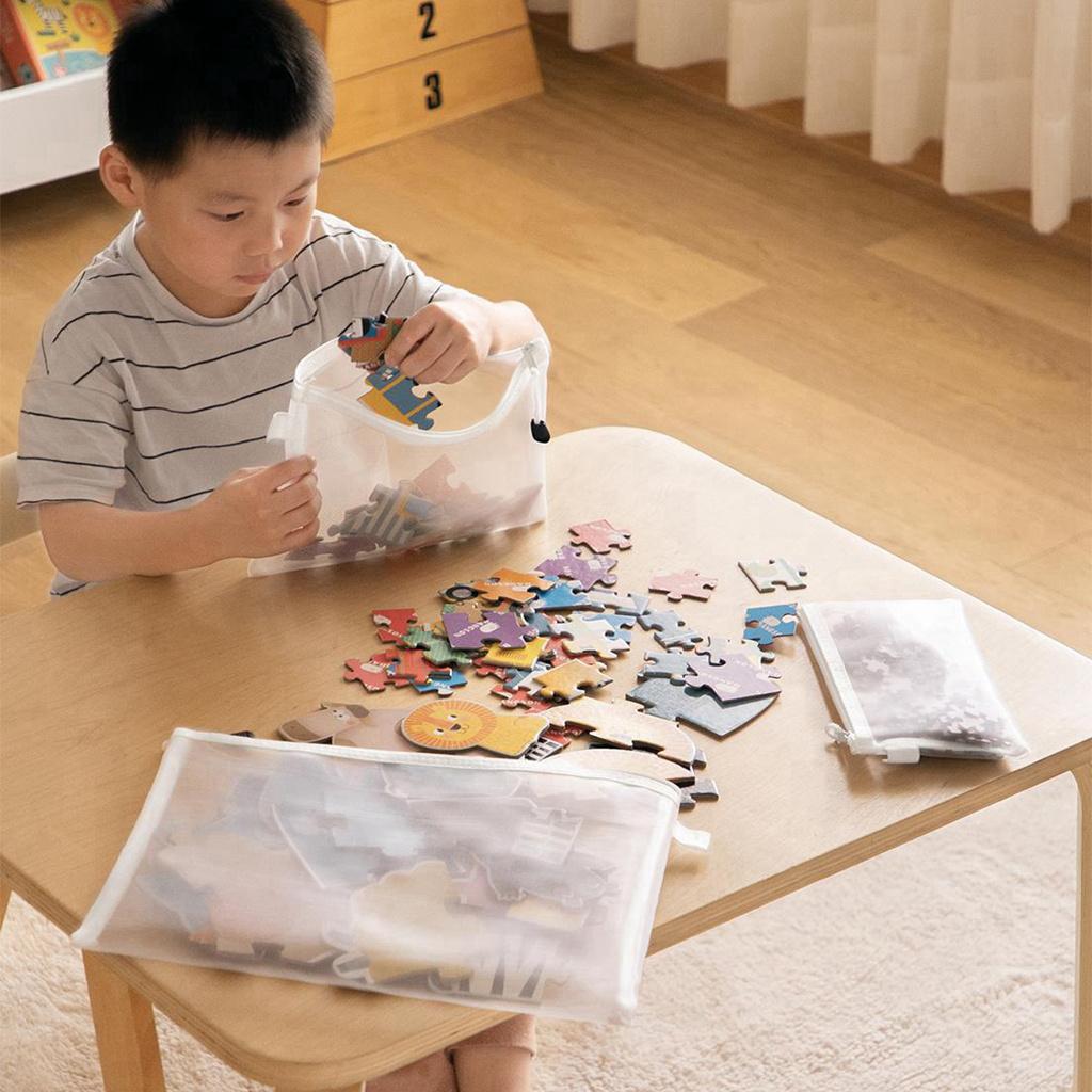 1-3PCS/Set Storage Bag Mesh ZipperToy Building Block Puzzle Sub-package Children Particle Zipper Transparent Finishing Storage