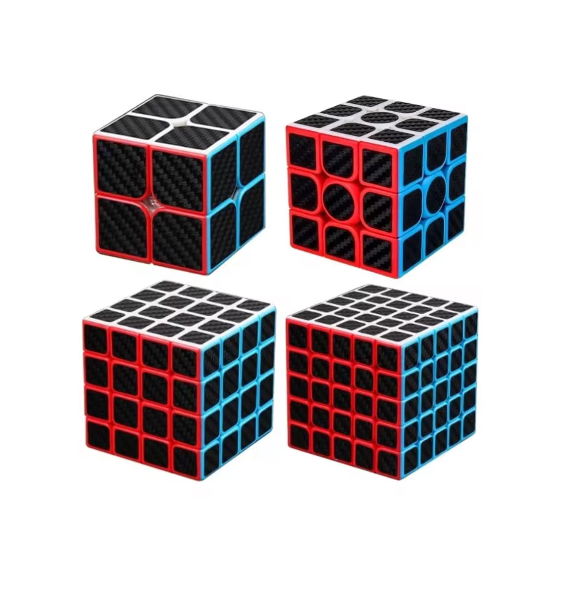 

2025 MoYu Official Cube Set of 4, Premium Carbon Fiber, 2x2, 3x3, 4x4, and 5x5 Cubes, Competition Cube, 3D Game, Puzzle, Educational, Brain Training,