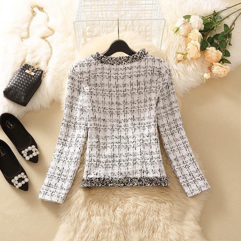 Women's Jacket Women's Jackets Spring Trendy Ladies Short Joker Temperament Small Fragrant Tweed Coat Tweed Coat Cardigan