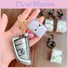 Adorable Cartoon Acrylic Keychain Floating Pig Dipped In Milk With Cute Bell Charm