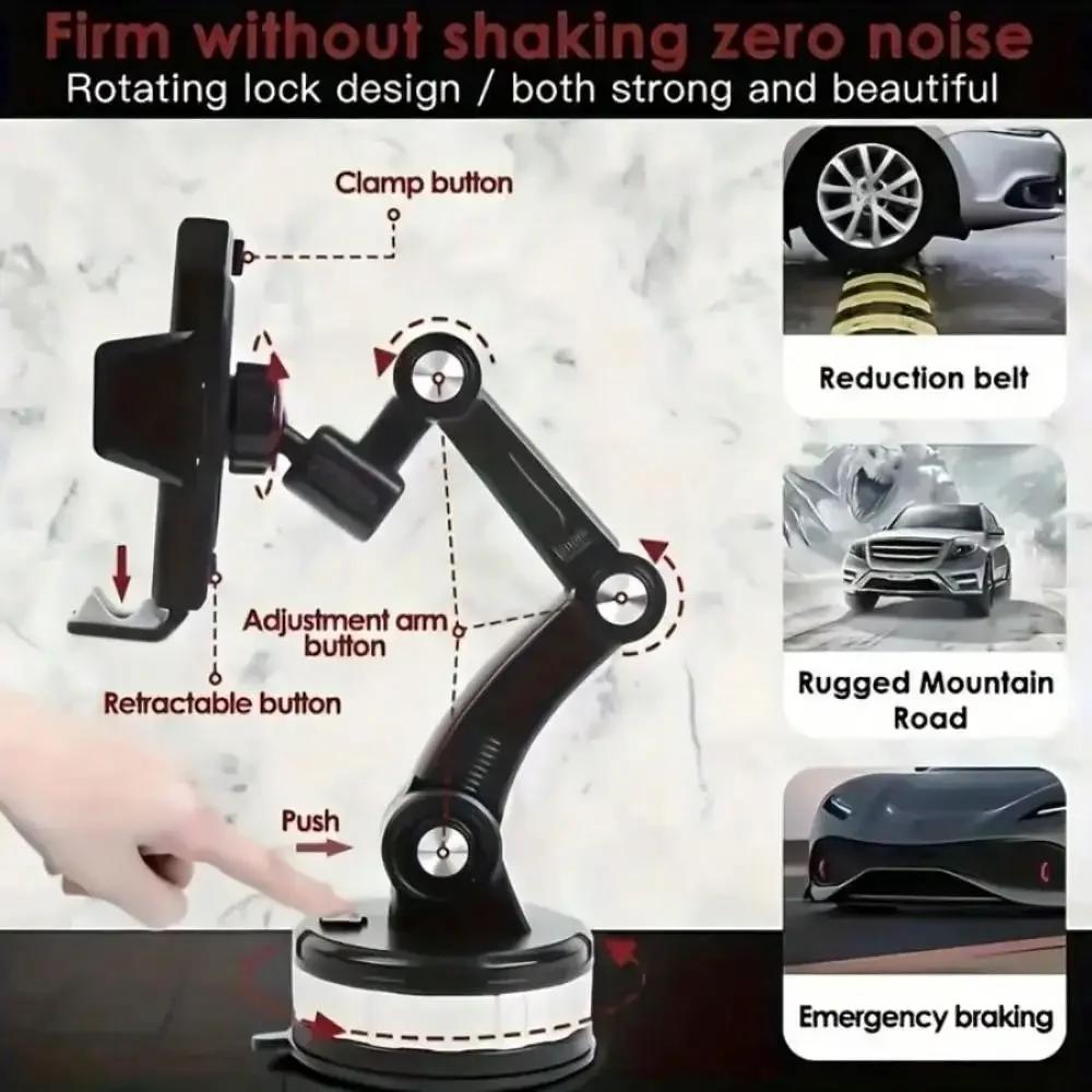Car Holder - Suction Cup Dashboard & Center Console Phone Mount for Secure Driving