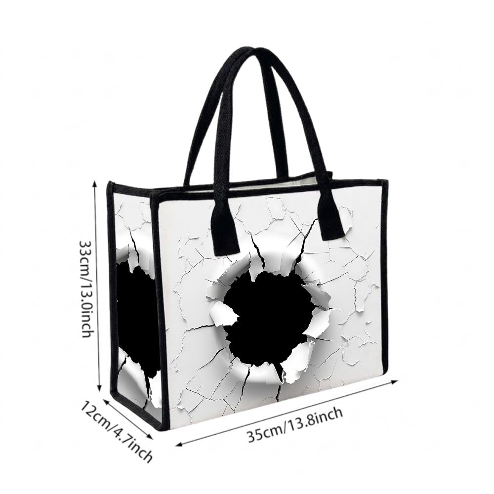 Creative Crack Print Tote Bag Casual Large Capacity Shopping Handbag