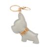 Bulldog Dog Keychain Accessory PU Leather Dog Lover Keyring Backpack Decoration for Pet Lovers and Car Enthusiasts