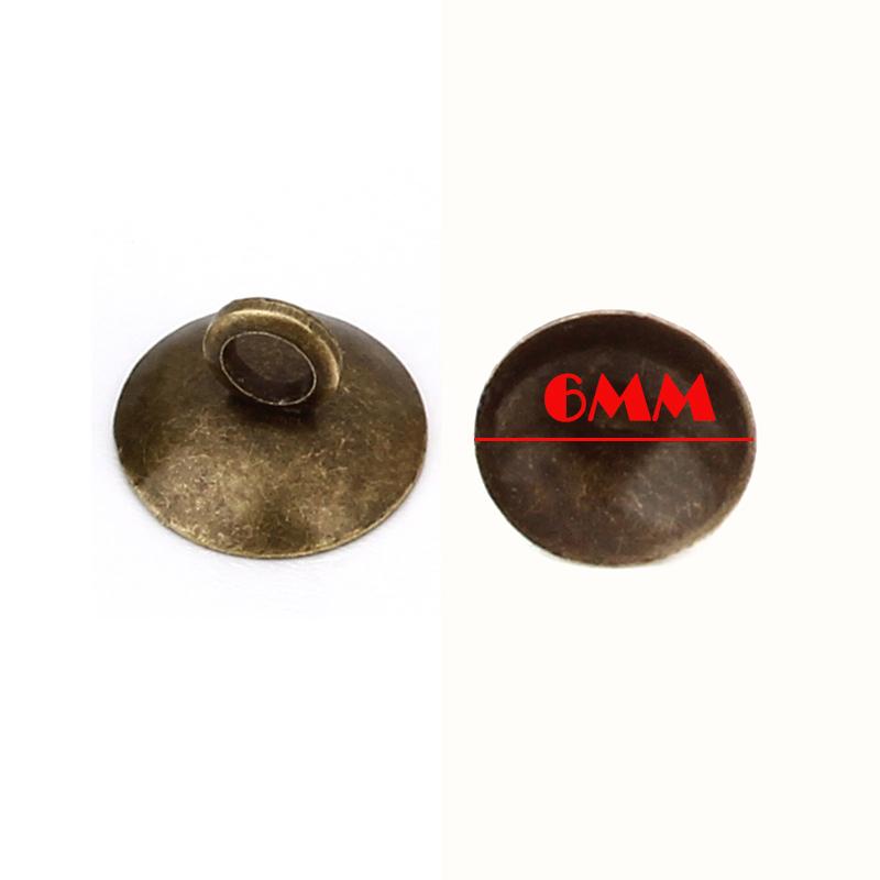 

30pcs/lot Bronze Dome Iron Pearl Pendant Connector Bail Cap fit 6mm 8mm 10mm 15mm Beads DIY Jewelry Making Findings Accessories