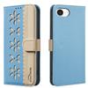 For iPhone 16e Leather Case BINFEN COLOR BF36 Floral Pattern Phone Cover RFID Blocking Wallet Stand