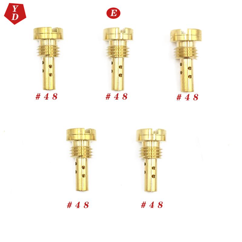5pcs/Set Motorcycle Carburetor Slow Pilot Jet Available Size 40-42-45-48-50 for Keihin CV CVK FCE CARB N424-25 Injector Nozzle