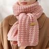 Winter Women's Versatile Korean Style Knitted Wool Red Scarf High-end Christmas Gift Couple Neck Warmer