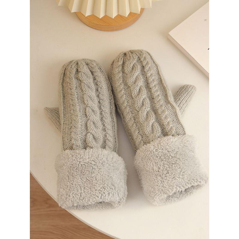 

Подарочная коробка для мужчин и женщин, школьный рюкзак, вязаные перчатки с открытыми пальцами, шерсть Light gray One size