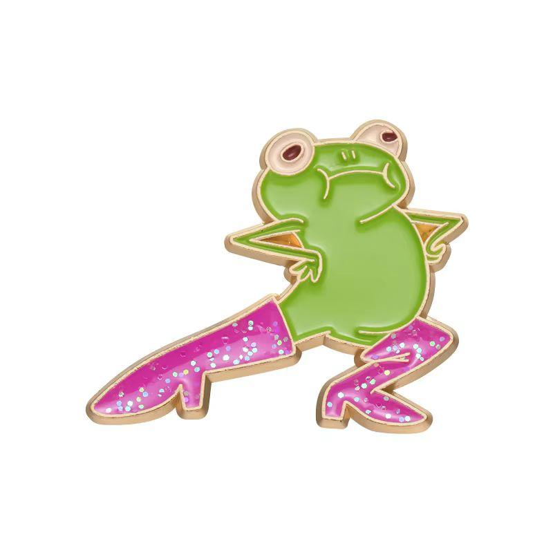 Brand-New Cool Humorous Frog Enamel Pins Custom Brooches Lapel Badges Cartoon Animal Jewelry Present designed for Children Friends