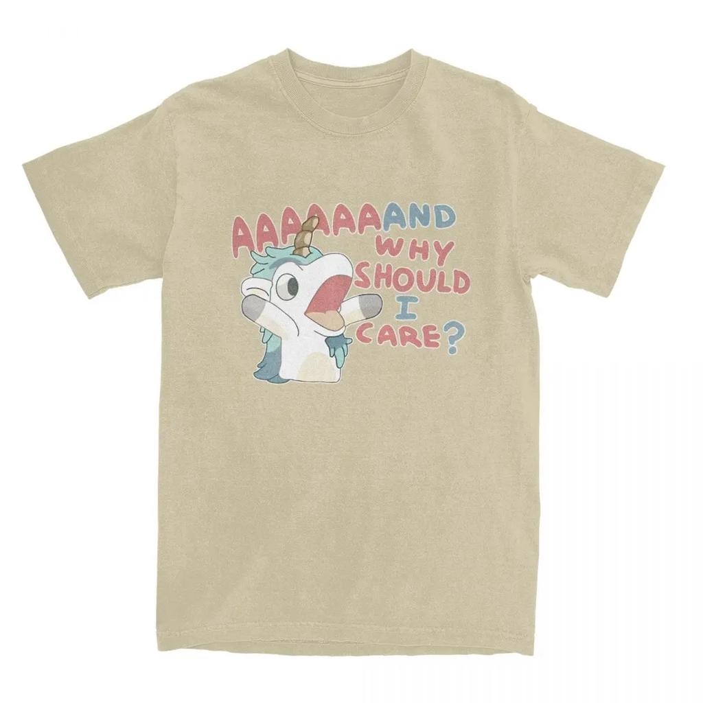 Herren Damen T-Shirt Warum sollte es mich interessieren Einhorn T-Shirts Harajuku Hot Anime Blauäugige Strand T-Shirts Y2K Basic Muster 100 Baumwoll T-Shirts