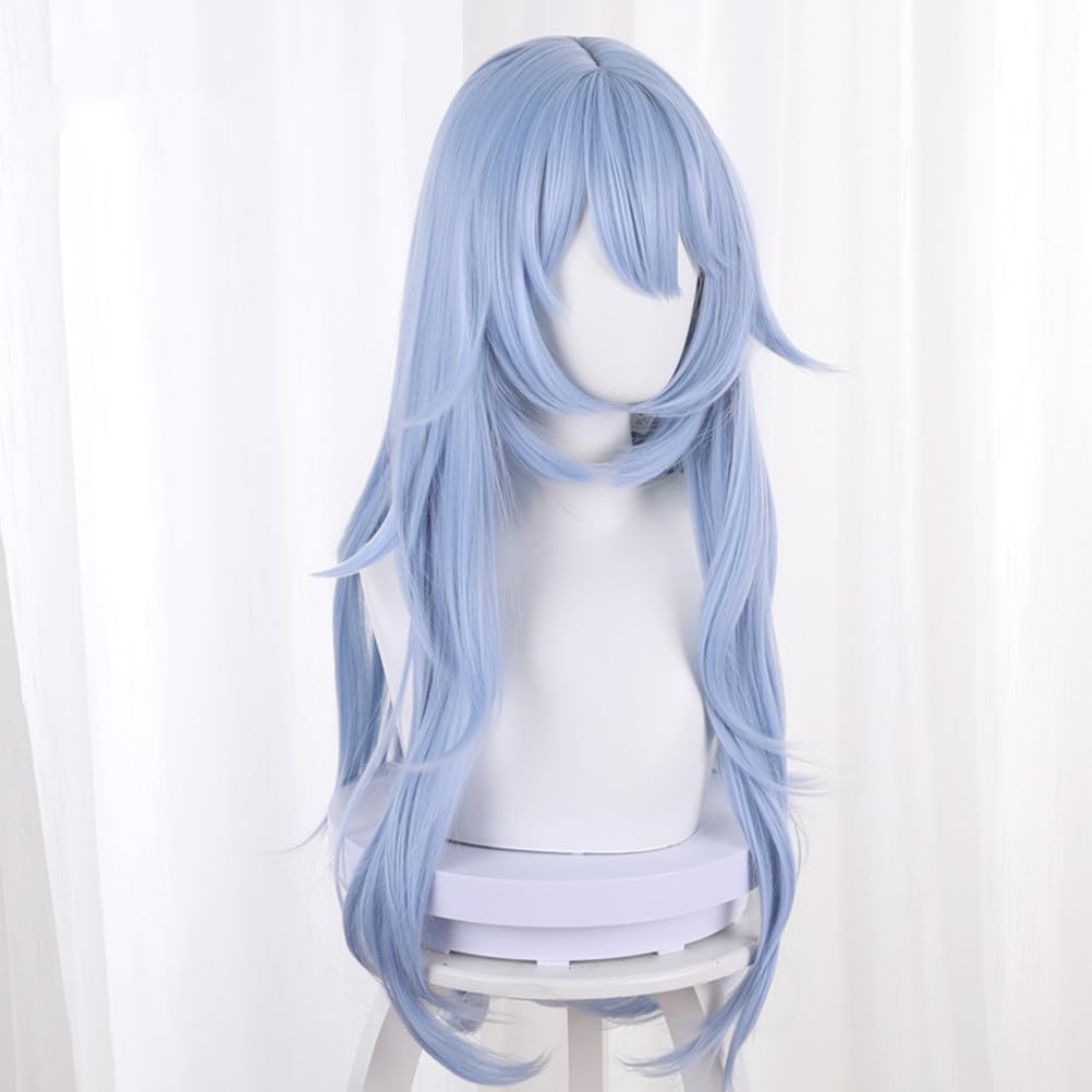 Eileen Neon Genesis Evangelion Rei Ayanami Wig, Disguise Wig for School Festivals [Includes Net]