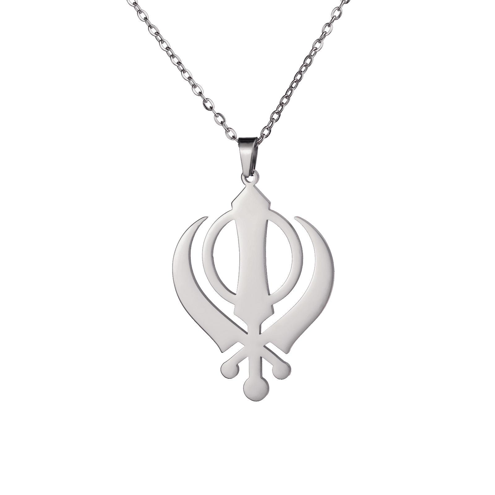 Trendy Commuter Titanium Steel Necklace With Polished Sword Pendant For Everyday Wear