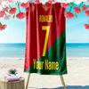 Asciugamano da Spiaggia con Stampa Nome Personalizzato CR7, Grande Morbido Asciugatura Rapida per Spiaggia Campeggio Nuoto -HE27