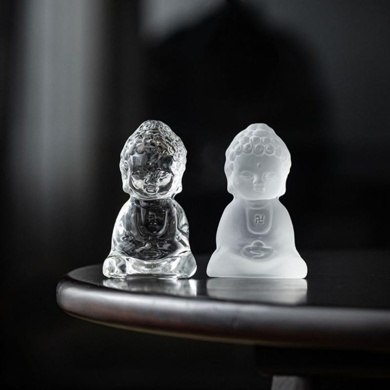 Ch'An Buddha Glass Ornaments Tea Table Decorations Tea Ceremony Accessories Small Buddha Statue Tranquil Spirit Tea Pets
