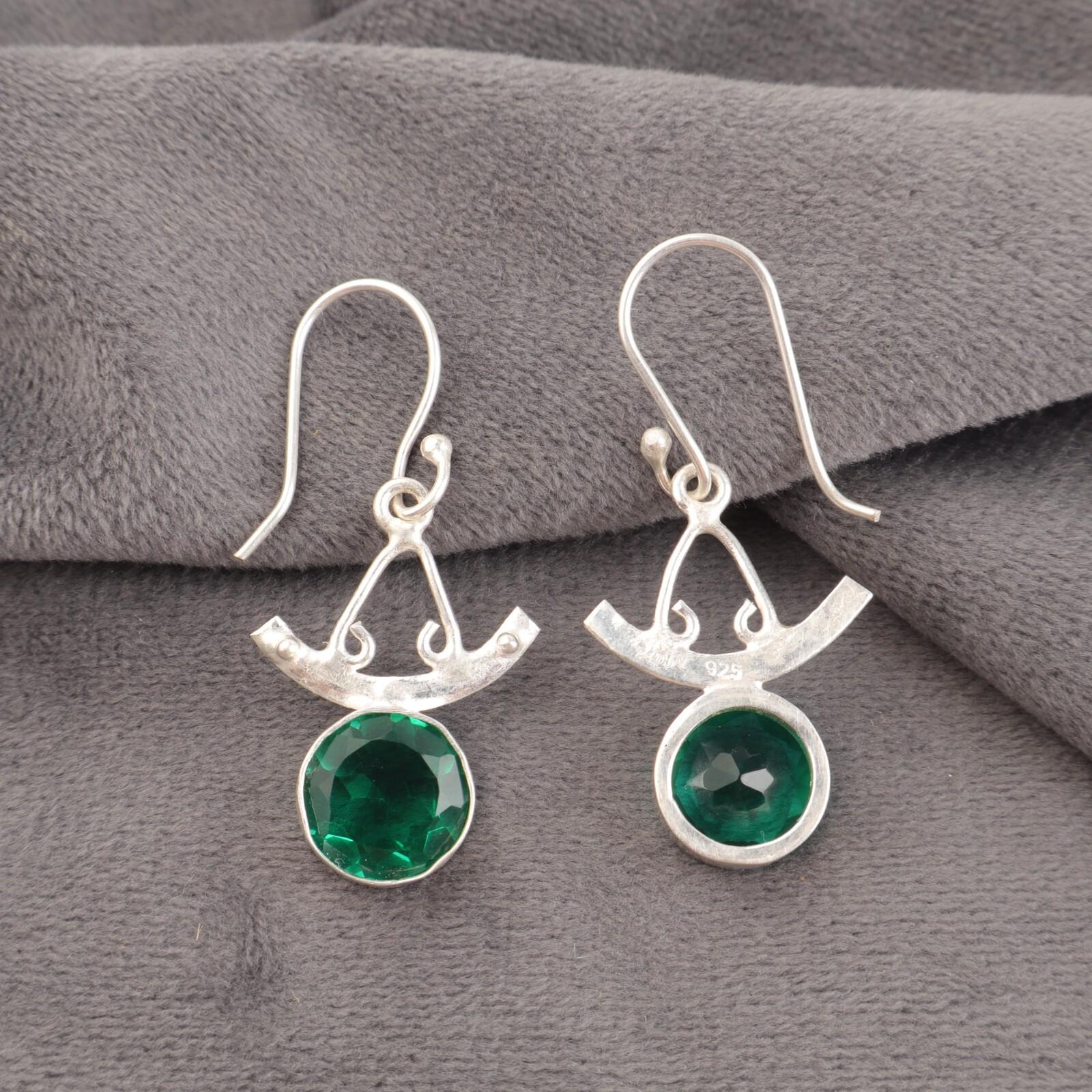 

Chrome Diopside Gemstone 925 Sterling Silver Handmade Wedding Earrings 1.63 EE-152-10
