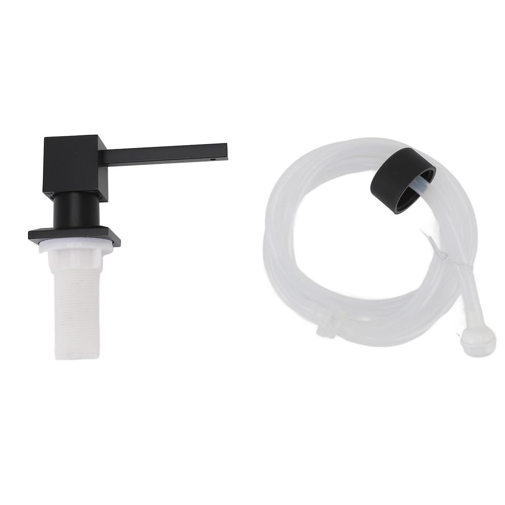 Soap Dispenser for Kitchen Sink Zinc Alloy Square Countertop Dish Soap Dispenser Pump with Silicone Extension Tube Kit