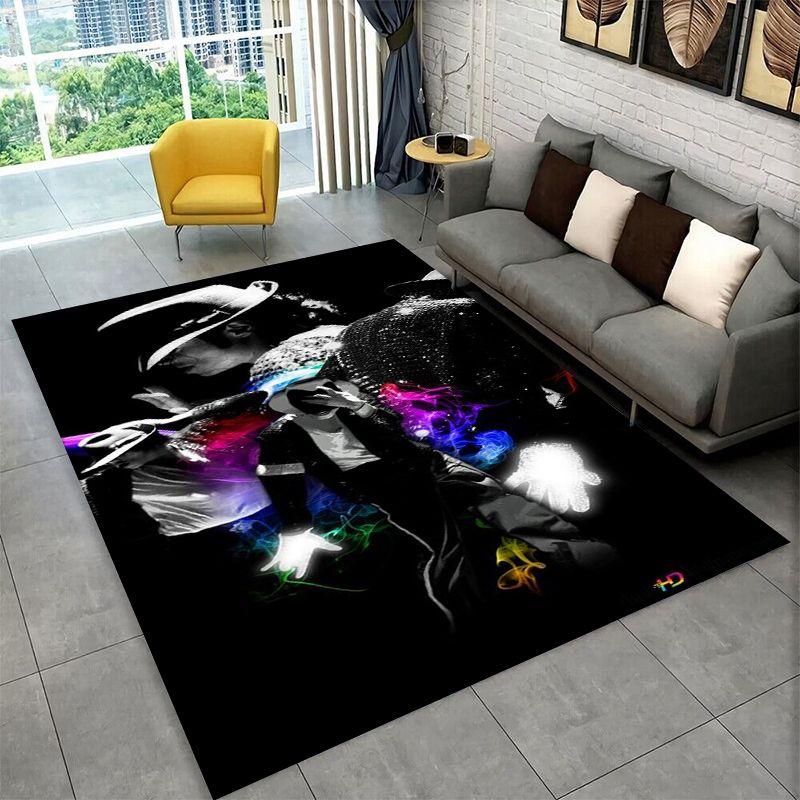 Tappeto Antiscivolo Retrò MJ Michael Jackson King of Pop per Soggiorno, Camera da Letto, Sala Giochi, Tappetino per Pavimento, Tappeto Decorazione Casa, Stanza dei Bambini