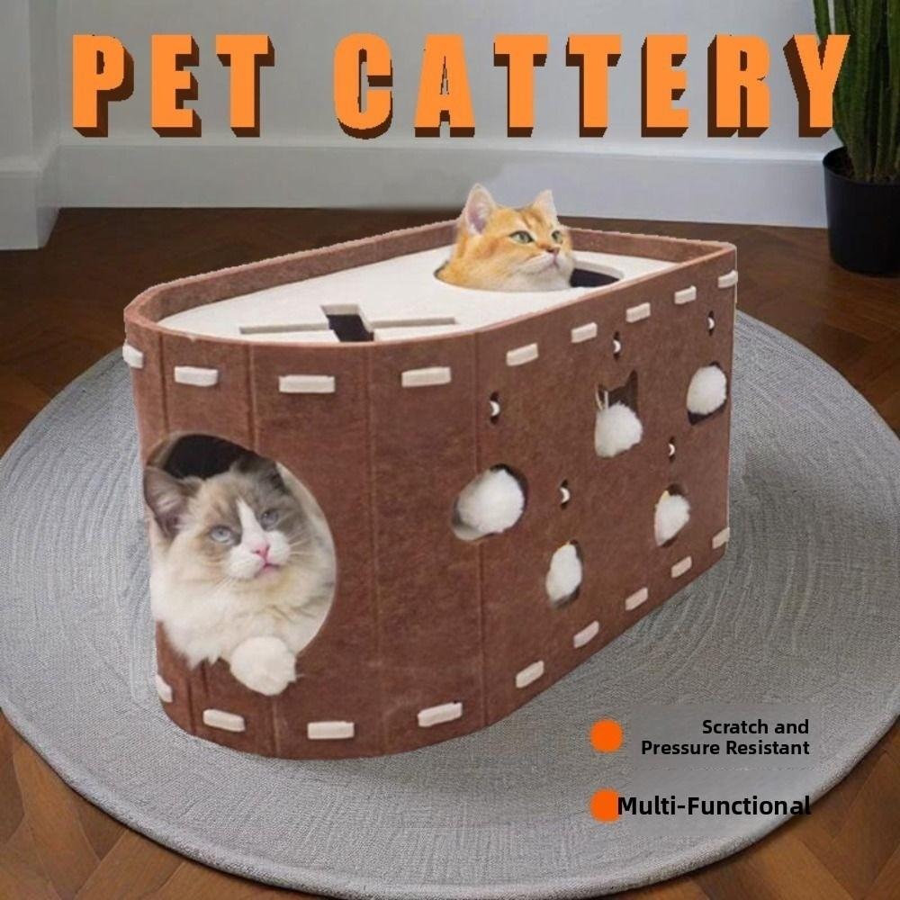 L Shape Cat Climbing Mat Wear-resistant Double-layer Cat House Cat Scratch Board  Indoor