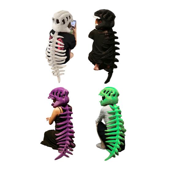Реалістичний дитячий костюм скелета динозавра 3D Плюшевий одяг із задньою блискавкою Стиль «надягається зверху» Одяг динозавра для Геловінської вечірки Косплей