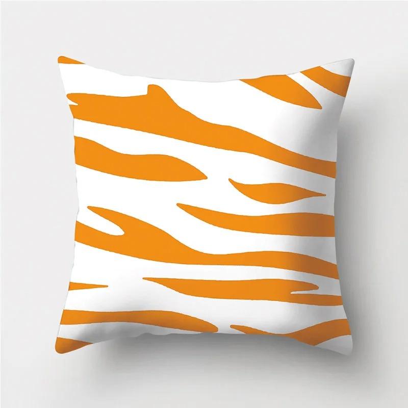 Orange Warm Color Irregular Pattern Series Pillowcases Geometric Striped Pillowcases Sofa Car Sofa Living Room Decoration
