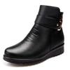 High Quality Fashion Winter BlackBoots Women Leather Warm Fur Ankle Boots Mother Outdoor Leisure Non-slip Snow Boots Woman Shoes