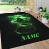 Custom Name Green Serpent Magic Carpet Rug Customizable Soft Washable Anti-Slip Home Living Room Sofa Mats Personalized Rug. 090939