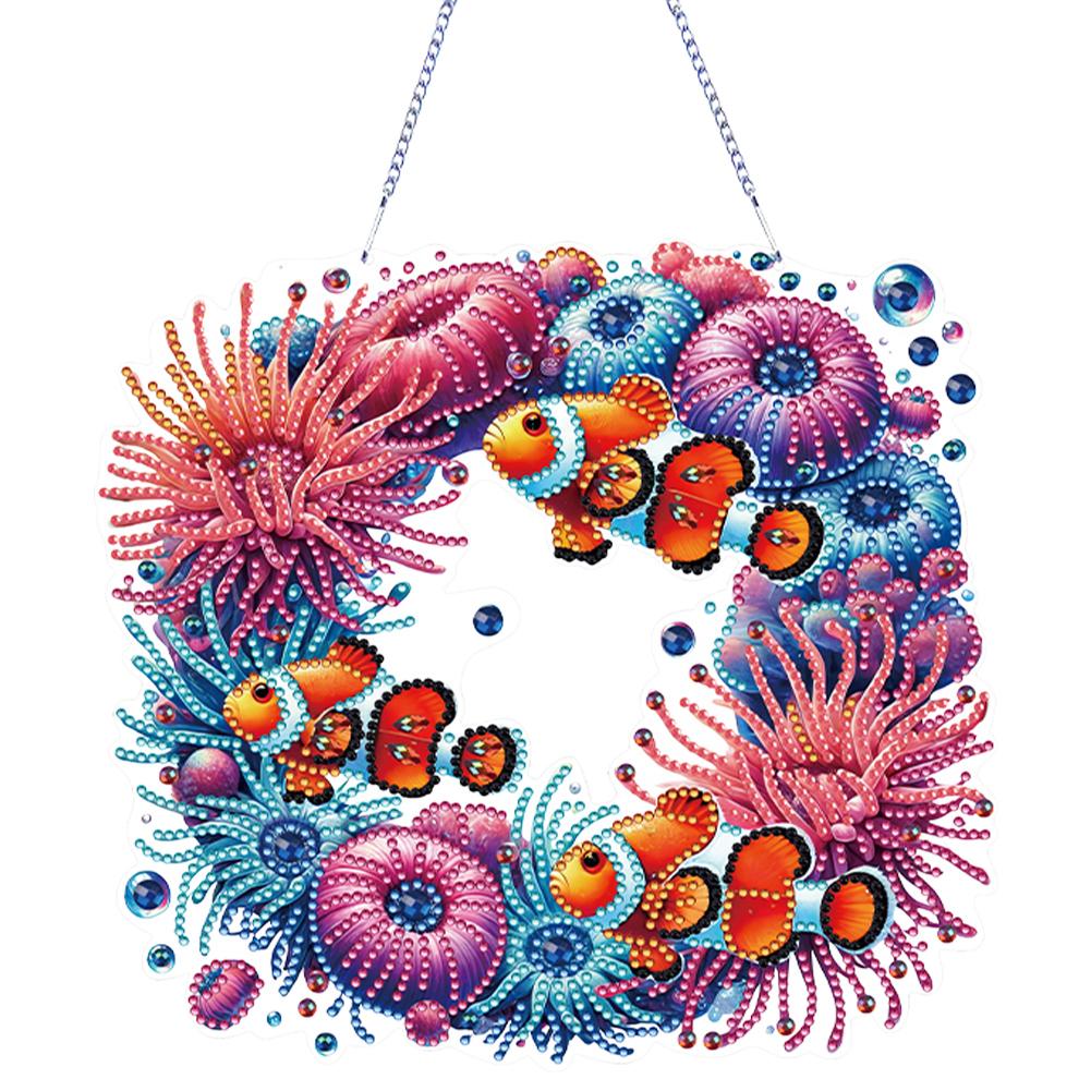 Spezielle Form 2D Flache DIY Hängende Diamantkunst-Kits Diamantmalerei Set Diamantkunst Anhänger Wanddeko für Zuhause & Fenster
