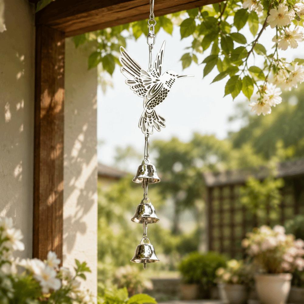 Garden Decor Hanging Wind Chime Hanging Pendant Hummingbird Wind Chimes Metal Bird Bell Tree Decor