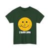 I Hate You  Shirt, Yellow Happy Smile Face I Hate You Vintage T- Shirt