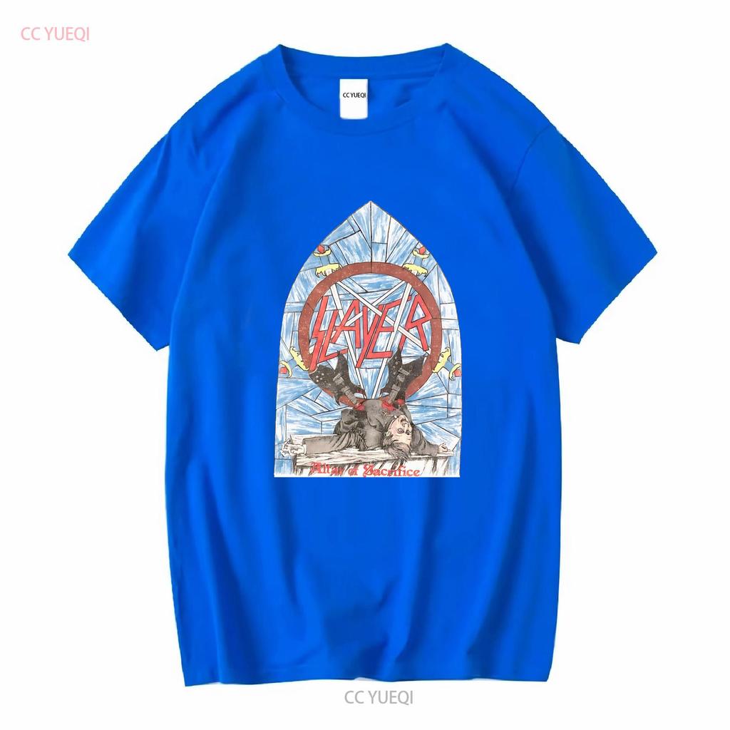 Unisexs Slayer Alter Of Sacrifice T Shirt Large White Vintage Washed Streetwear Graphic Comfortable Versatile Slightly Homme