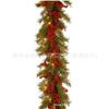 Poinsettia Wreath 180 cm / 2.7 m Christmas Wreath Vines Festive Party Decorations Home Decor for Fireplaces and Staircases