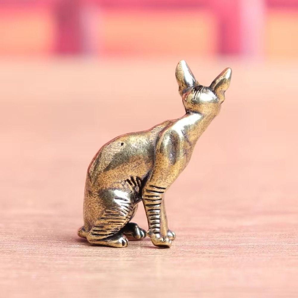 Brass Office Desktop Ornaments Couple Cat Desktop Bronze Sculpture Cat Decorative Figurines  Gift