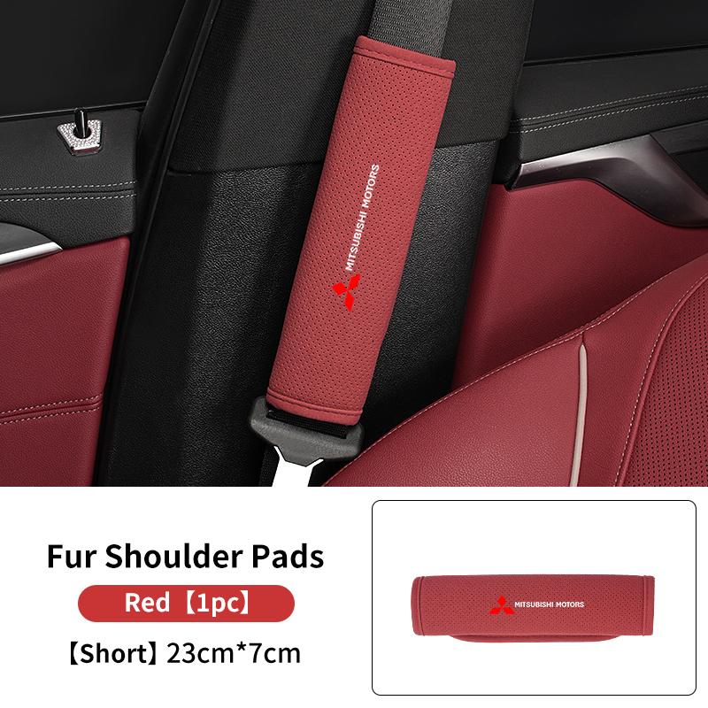 

For Mitsubishi Breathable Car Logo Seat Belt Shoulder Cover Strap Padding Protection Mat Outlander Lancer Eclipse Mirage Xpander