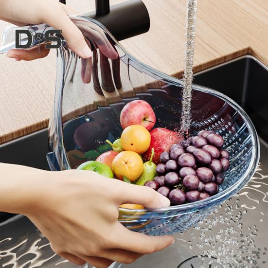 Panier à légumes avec poignée, de qualité alimentaire, sans BPA, multifonction, pour le lavage des fruits et légumes, avec trous de drainage
