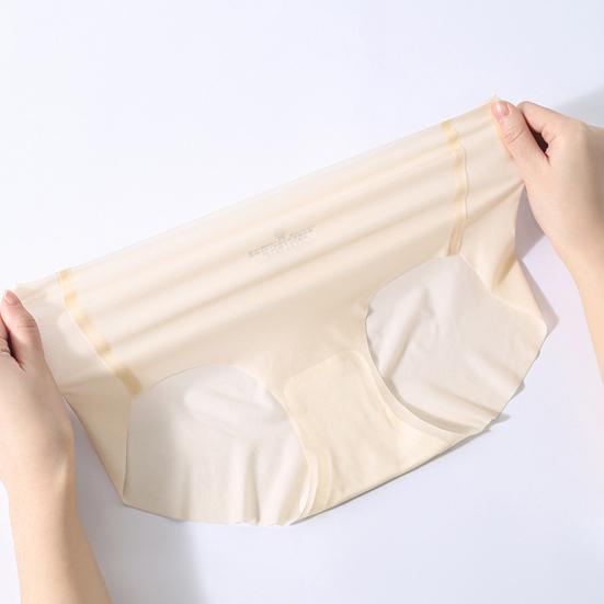 Ice Silk Seamless Underwear for Women Ultra Thin High Waist Panties Soft
