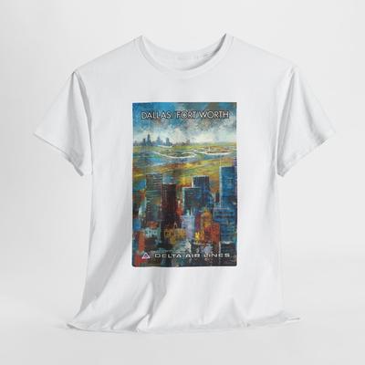 T-shirt Unisex Grafica Carte da Gioco Compagnia Aerea Vintage, Regalo per Appassionato di Aviazione, Retrò