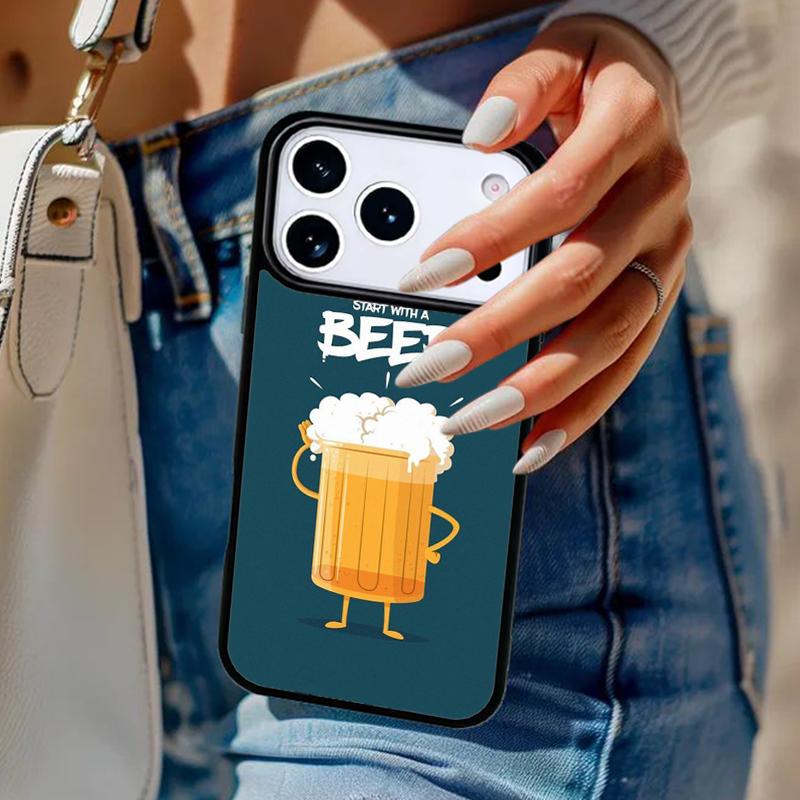 Beer Alcohol Phone Case For iPhone 17 Air 14 15 13 12 Max Cover For Apple 14 15 16 16e 11 Pro Max Plus Coque